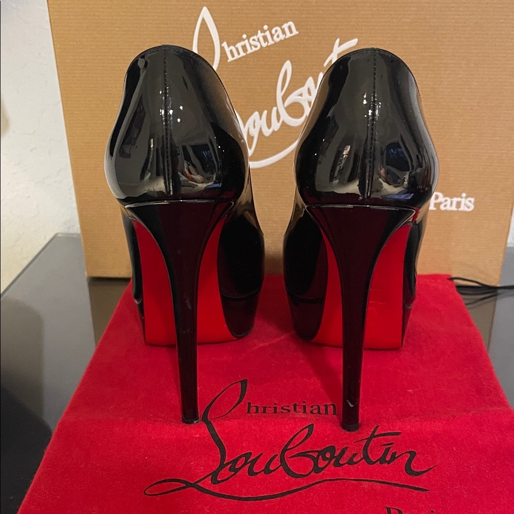Christian Louboutin Black Patent Leather Heels - Picture 4 of 7